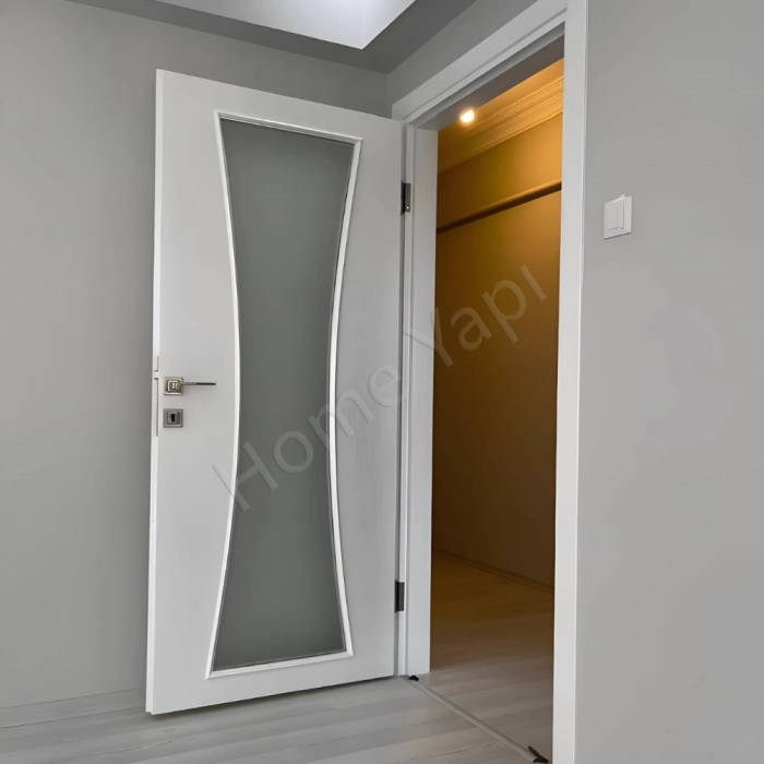 Amerikan Panel Kapı Kum Saati Camlı 1