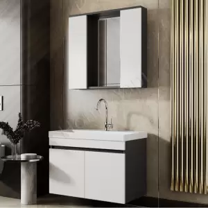 Banyo Dolabı 80 Cm Karen Arya Beyaz Mdf resim1