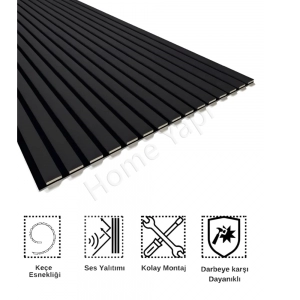 Akustik Duvar Paneli Antrasit resim1